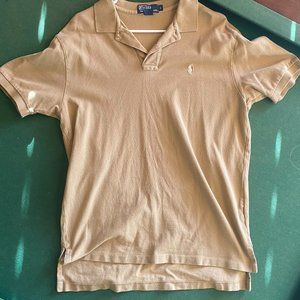 RALPH LAUREN Polo Shirt SIZE LARGE - Light Brown !